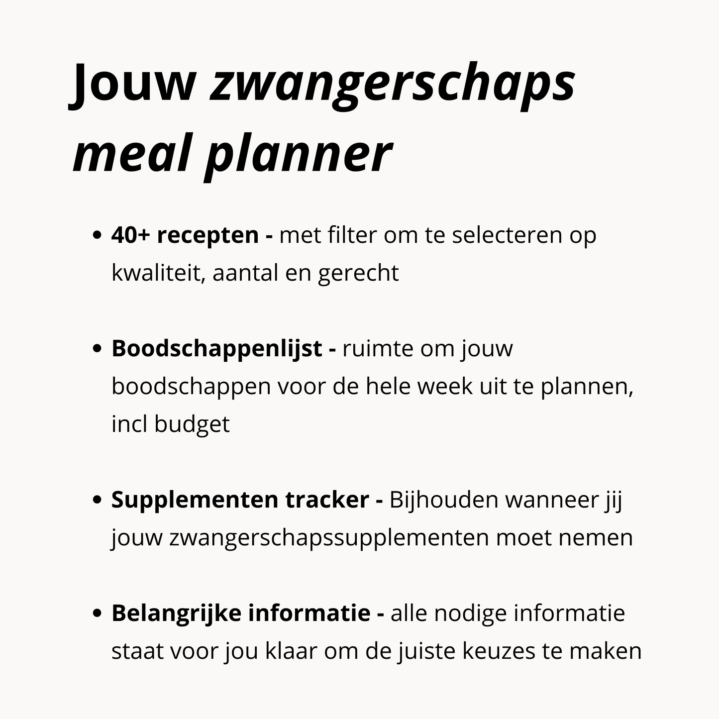Digitale Zwangerschaps Meal Planner