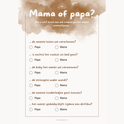 Babyshower Quiz: Mama of Papa?