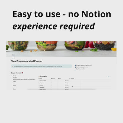 Digitale Zwangerschaps Meal Planner